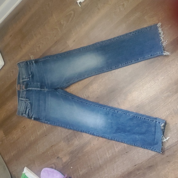 MOTHER THE SCRAPPER CUFF ANKLE FRAY IN SMASHING BANJOS BUTTON FLY HI RISE SZ 25 - Picture 15 of 16